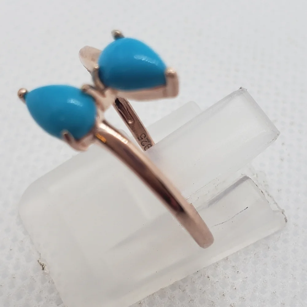 Sleeping Beauty Turquoise Bypass Ring - Picture 6 of 13